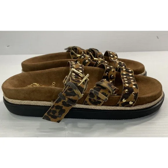 Vince Camuto Women’s Buckle Slides Sandals Animal Print Ciandra Worn little 6.5 - Picture 7 of 13